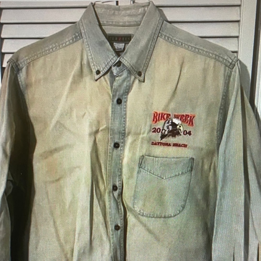 Jerzees Two-Tone Casual Button Down Shirt